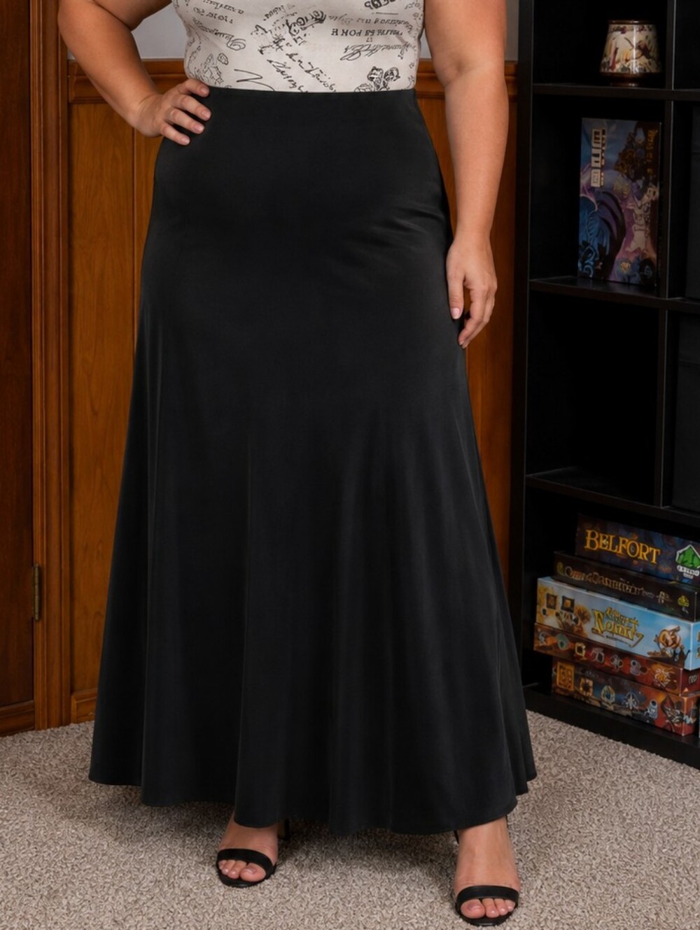 Classic Black A-Line Maxi Skirt – Size 18 Plus | Lana Lee